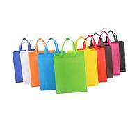 INOOMP 30Pcs Reusable Non Woven Tote Bags Color Shopping Bags Portable Storage for Groceries Events Retail Use Vertical
