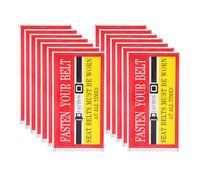 INOOMP 30pcs Safety Reminder Sticker Fasten Your Caution Sticker Label Red Copper Material Easy to Read for Passengers Car Seat on The Road