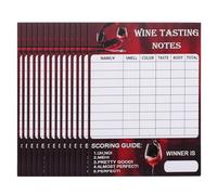INOOMP 30pcs Wine Tasting Scorecards 18x12.6cm Red Wine Assessment Cards with Feedback Template for Tasting Parties and Workshops Professional Flavor Evaluation Sheets