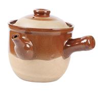 INOOMP 3l Small Chinese Medicine Clay Casserole Pot Half-Glazed Earthenware Stew Pot with Lid for Stove Cooking Kitchen Essential Cookware