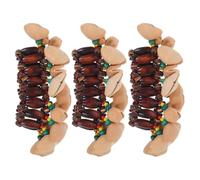 INOOMP 3pcs African Tribal Style Nut Shell Wrist Bells Bracelets Made of Wood and Coconut Shell with Ergonomic Fit for Art Workshops and Classes Multifunctional Percussion Instruments