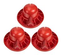 INOOMP 3pcs Automatic Plastic Chicken Waterer with Floating Ball, Red Pp Material, Highly Practical and Refillable Poultry Water Feeder for Farm Poultry and Beginner Chick Breeders