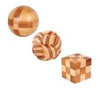INOOMP 3pcs Bamboo Kongming Puzzle Toy Educational Brain Teaser for Boys and Girls Unlock Key Toy for Creative Play Suitable for Learning and Family Fun
