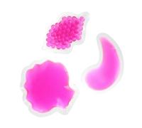 INOOMP 3pcs Beauty Gel Ice Packs for Eyes and Lips, Hot and Cold Therapy Pads, Rose Red Reusable Face Gel Pack Set for Skincare and Soothing Treatment