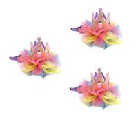 INOOMP 3pcs Birthday Hat for Dogs and Cats Stylish Mesh Headwear for Pet Parties Birthday Celebrations and Photo Shoots Creative Costume Accessory
