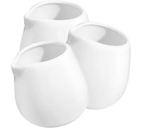 INOOMP 3pcs Ceramic Coffee Latte Pitcher Set Small Milk Cups Creamer Pitchers White Porcelain Mini for Coffee Serving and Syrup Dispensing