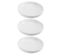 INOOMP 3pcs Ceramic Dipping Dish Small Taste Plate for Serving Condiments and Prepping Recipes, White Relief Design Sauce Plate for Home and Food Shops