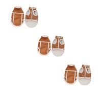 INOOMP 3pcs Dog Coat Suede Fabric Adorable England Style Pet Jacket for Dogs for Outdoor Activities and Special Occasions Brown