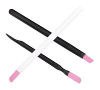 INOOMP 3pcs Double-Headed Nail Engraving Pens Pumice Stone Cuticle Removers Dead Skin Polishers Nail Care Tools for Manicure and Pedicure Random Style
