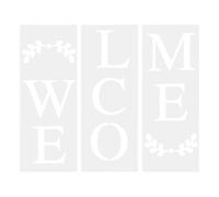 INOOMP 3pcs Drawing Stencils Vertical Welcome Sign Stencils White Washable Waterproof Plastic Pet Hollowed Out Middle of Words Porch Decoration Home Decoration