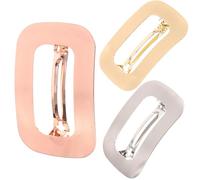 INOOMP 3pcs Hair Clips Lightweight Alloy Long Oval Hair Barrettes with Geometric Design Simple and Elegant for Women Styling and Daily Use