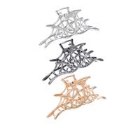 INOOMP 3pcs Halloween Shark Clip Hair Claw Metal Claw Clips for Women Spider Web Design Big for Party Gothic Novelty Hair Accessories for Thick Thin Curly