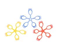 INOOMP 3pcs Hand Exerciser Finger Trainer Set Tension Resistance for Guitar Piano, Portable Finger Strengthener for Hand Therapy and Grip Strengthening in Yellow, Red, and Blue