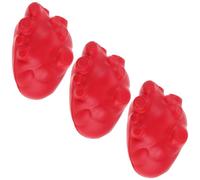 INOOMP 3pcs Hand Grip Strength Trainer for Seniors - Red Heart-Shaped Hand Therapy Balls for Finger, Wrist, and Forearm Rehabilitation Exercises