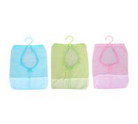 INOOMP 3pcs Hanging Laundry Net Bags for Home and Balcony, Multifunctional Mesh Drying Storage Organizers, Includes Green Blue Pink, Suitable for Pillow and Clothes Storage