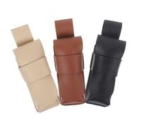 INOOMP 3pcs Leather Harmonica Cases Portable Single Pouch Soft Carrying Bags for Travel Outdoor Performance Practice Brown Black