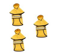 INOOMP 3pcs Lovely Dog Reflective Raincoat Pet Coat for Small Dogs Cats Fit for Outdoor Walking Running Yellow