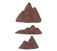 INOOMP 3pcs Mini Ceramic Mountain Decorative Rocks for Aquarium Fish Tank, Realistic Bonsai Mountain Figurine with Space-saving Design, Versatile Green Plant Support for Zen Garden