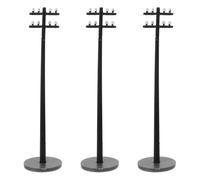 INOOMP 3pcs Miniature Telephone Poles for Train Model Landscape Accessories, DIY Materials Made of Abs, 1:100 Scale, Enhance Train Models with Micro Landscape Building Scene Props