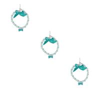 INOOMP 3pcs Pet Collar Light Bone Pearl Necklace Bowknot Dog and Cat Pendant Stylish Pet Jewelry for Photography Party Outfits