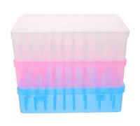 INOOMP 3pcs Piping Tip Organizer with 42 Fixed Pins, Clear Baking Cake Decoration Tool Storage , Stackable Bobbins Holder Container, 9x4.7x2.4in