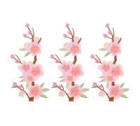 INOOMP 3pcs Plum Blossom Embroidery Patches Embroidered Appliques Cloth Material Pink Color Beautiful Style Personalize Clothing Decorate Crafts for Bags DIY