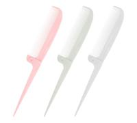 INOOMP 3pcs Portable Folding Fine Tooth Rat Tail Combs Plastic Hair Combs for Styling and Parting Hair Multi-function Supplies Suitable for Home and Salon Use