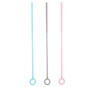 INOOMP 3pcs Reusable Silicone Straw Brush for Sippy Cup, 9.8in Long, 9mm