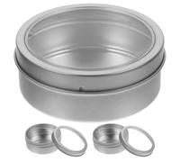 INOOMP 3pcs Silver Magnetic Spice Jars for Refrigerator with Lightweight Tinplating Iron Material round Shape, Kitchen Organizer for On-the-go Storage Solutions, Modern Minimalist