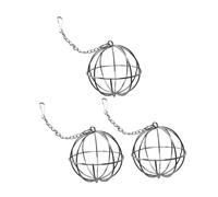 INOOMP 3pcs Stainless Steel Hanging Hay Feeder for Small Pets Interactive Bunny Hay Dispenser for Chinchillas and Guinea Pigs Convenient Design for Clean Feeding