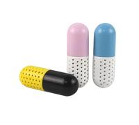 INOOMP 3pcs Sweat Drying Agent Deodorizer Capsule for Sports Shoes and Leather Shoes with Breathable Hollow Design and Abs Material and Drawer Use to Remove Odor and Moisture