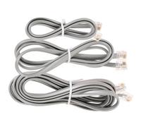 INOOMP 3pcs Telephone Extension Cable with Copper and Pvc Material, 6-core 6p6c Rj12 Connector, Good Toughness and Low Temperature Resistance, Suitable for Home and Office Landline Phone