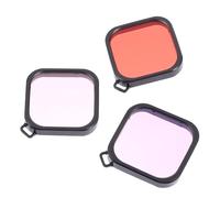 INOOMP 3pcs Waterproof Dive Filter and Protective Case for Super Suit Housing Case and Camera, Red Abs+ Material with Colour Correction Feature, for Snorkelling and Scuba Diving