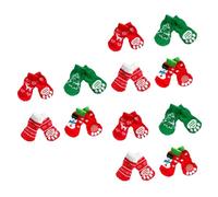 INOOMP 3sets Christmas Pet Socks Warm Cotton Dog Cat Non-slip Socks Holiday Outfit for Dogs Cat Snowflake Tree Style Size l 4pair*3