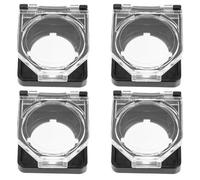 INOOMP 4 Pcs 22mm Self-reset Spring Button Protector Covers Flip-type Plastic Guard for Industrial Pushbutton Switches Safety and Anti-accidental Operation