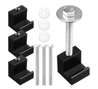 INOOMP 4 Pcs Aluminum Alloy J-Bolt Tool Box Mounting Clamps Black Pickup Truck Tie Down Kit for Truck Bed Accessories