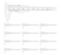 INOOMP 40pcs Dual Scale Mini Caliper: Lightweight Plastic Caliper Tool - Pocket Measuring Ruler For Office Classroom - Precision Sliding Gauge For Engineering 0-80mm(0-3inch)