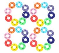 INOOMP 40pcs Round Closet Dividers for Hanging Clothes Plastic Clothes Dividing Tool with Color-coded Xxs to Xxxl Labels Multi-functional Wardrobe Organiser for Suitcases and Hanging