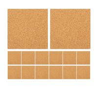 INOOMP 40pcs Self Adhesive Cork Pads Peel and Stick Cork Board Squares Khaki Easy Installation Reusable Backing Sheets for Offices and Studies