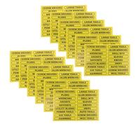 INOOMP 40pcs Tool Classification Labels Tool Organizer Labels Removable Simple Application Bright Retro Yellow Stickers for Plastic Bins Cabinet Storage