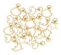 INOOMP 45pcs Swivel Clasps Key Ring Findings with Alloy Lobster Claw Clasps and Creative Design Charms for DIY Jewelry Making and Decoration, Easy to Clip Keys