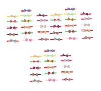 INOOMP 48pcs Pet Bow Ties for Dogs Cats Creative Fruit Flamingo Collars Mixed Style Bowknots for Pets for Parties and Everyday Wear