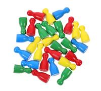 INOOMP 48pcs Wooden Flight Chess Pieces Creative Educational for Adults Human Shape Chessmen for Logical Planning Imagination Development for Home School Travel
