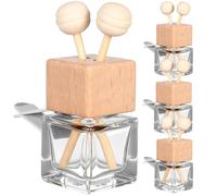 INOOMP 4pcs 8ml Car Glass Aroma Diffuser Bottles Set, Refillable Essential Oil Perfume Bottles for Car Vent Decoration and Air Freshener