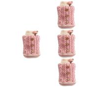 INOOMP 4pcs Adorable Dog and Cat Sweater for Autumn and Comfortable Pet Clothes to Keep Your Puppy Warm Stylish Cozy Knitted Sweater Twisted Buttons for Indoor and Outdoor Use