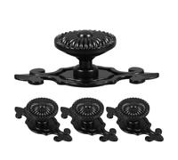 INOOMP 4pcs Antique Cabinet Knobs, Single Hole Vintage Style Handle Black | Drawer Pulls with Screws, Hardware for Kitchen Cabinet Door Dresser Cupboard Wardrobe Buffet Jewelry Box