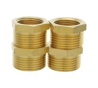 INOOMP 4pcs Brass Reducer Hex Bushing Set for Garden Hose and Plumbing, Copper Material with Easy Installation and Corrosion Resistance, for Kitchen and Bathroom Upgrades