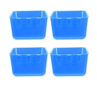 INOOMP 4pcs Cage Cup Chicken Feeder Water Dispenser Portable Design Resistant to Deformation Pe Material 12.5 * 9.5 * 6cm Hanging Feeder for Chicken Rooster