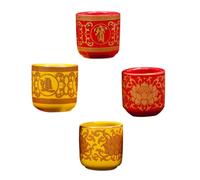 INOOMP 4pcs Ceramic Buddha Water Cup Holy Offering Cup, Buddhist Accessory, Smooth Appearance, Sturdy, Long Time Use, for Restaurant and Hotel