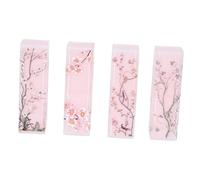 INOOMP 4pcs Chinese Style Lipstick Tubes Empty Lipstick Containers Matte Semi- Square with Lids for Homemade Lip Balm and Cosmetic Storage